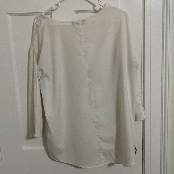 ABS Platinum white long sleeve blouse with cutouts on sleeves - Picture 4 of 4